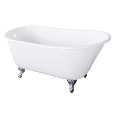 Kingston Brass Onamia 57" Clawfoot Cast Iron Soaking Tub with