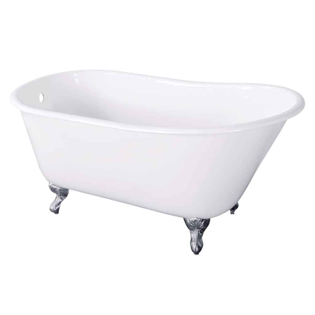 Kingston Brass Onamia 57" Clawfoot Cast Iron Soaking Tub with