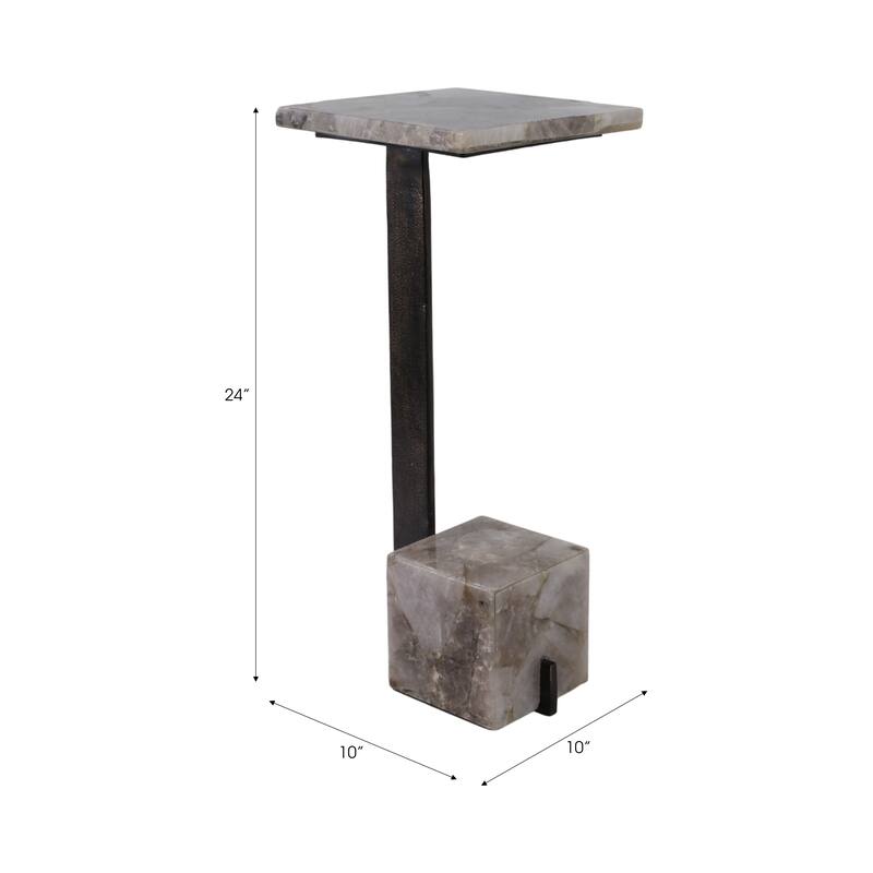 Metal Accent Table Modern Geometric Base Sleek Contemporary Design