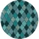 preview thumbnail 11 of 39, Randall Handmade Geometric Moroccan Wool Area Rug Teal - 6' Round