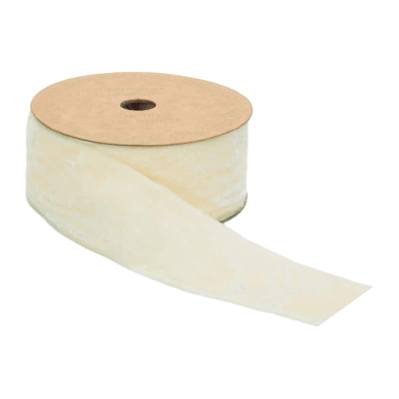 Raw Edge Velvet Ribbon 2"x10Yd for Holiday and DIY Projects - 384" x 2"