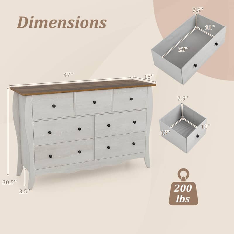 1/2 pcs Storage Cabinet 47" Floor Cabinet w/ Foldable Fabric Drawers