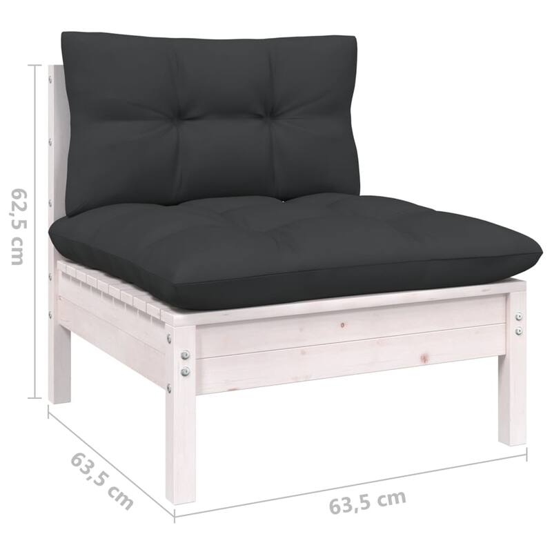 vidaXL Solid Pinewood Patio Lounge Set 9 Piece with Cushions Multi Colors