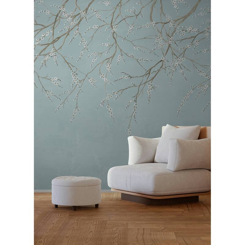 WallPops Scott Living Hanami Blue Self Adhesive Mural - N/A