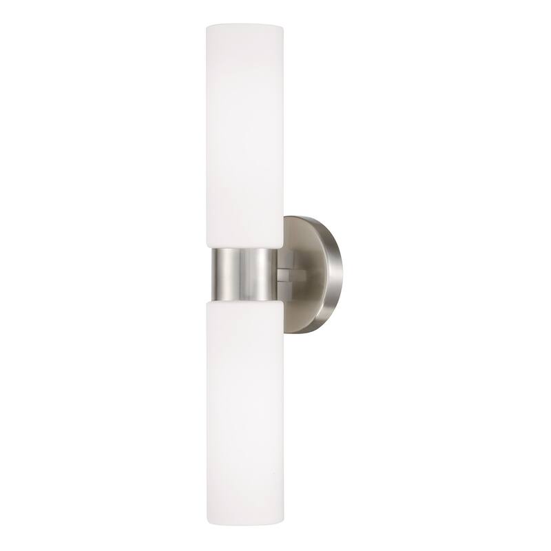 Theo 2-Light Sconce - 5"W x 20.5"H x 5"E - Brushed Nickel