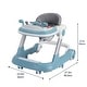 preview thumbnail 8 of 6, Adjustable Height Foldable Push Walker with Detachable Feeding and Music Trays - 23.6”L x 27.5”W x 21”H