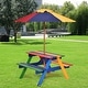 preview thumbnail 1 of 10, Costway 4 Seat Kids Picnic Table w/Umbrella Garden Yard Folding Multi