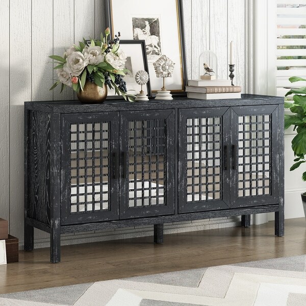 4 door mirrored sideboard discount