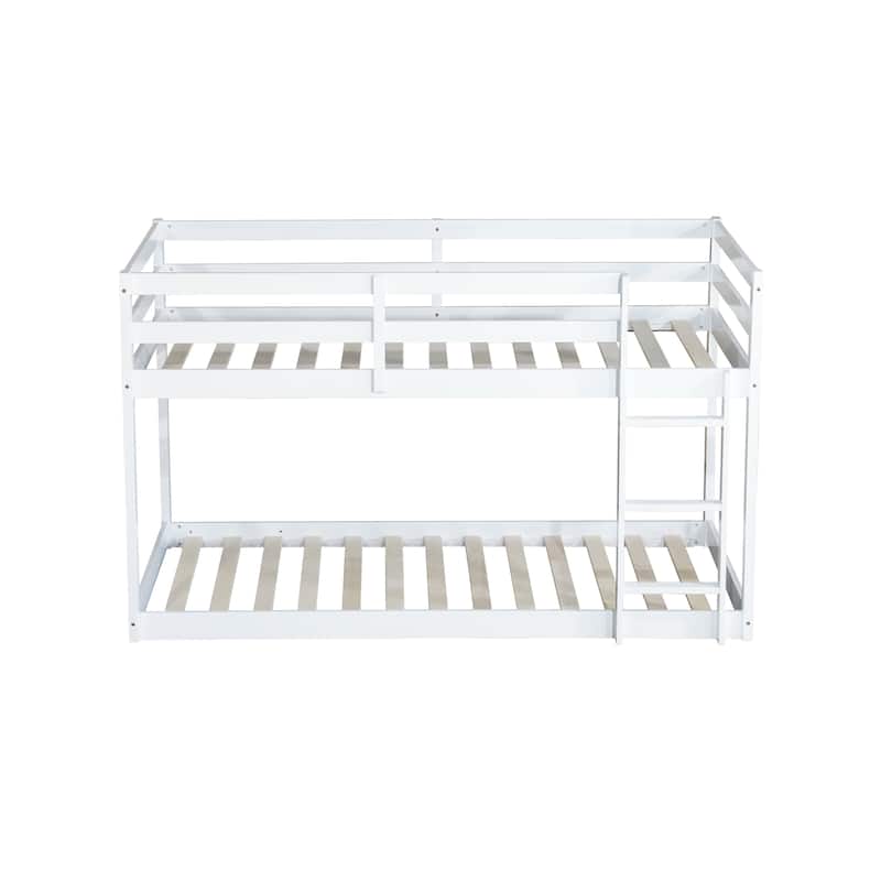 Twin Loft Bed with Dual 13-Slat Platforms and Low-Profile Design (200lb Capacity per Level)