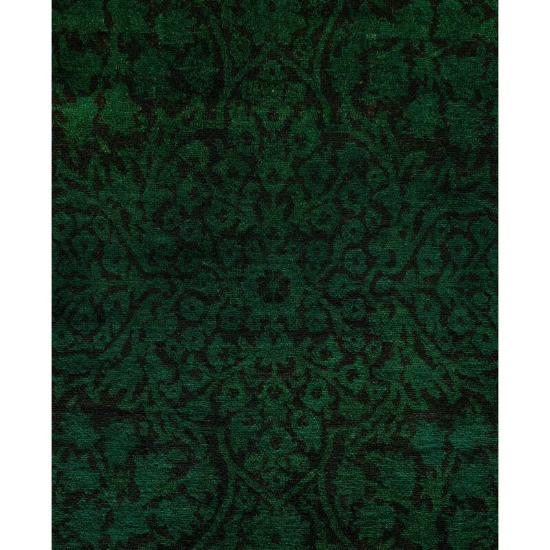 Overdyed One-of-a-Kind Hand-Knotted Area Rug - Green - 4' 1" x 6' 8"