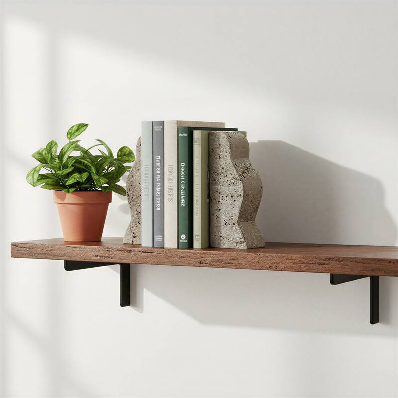 Decorative Travertine Wave Bookends - Grey