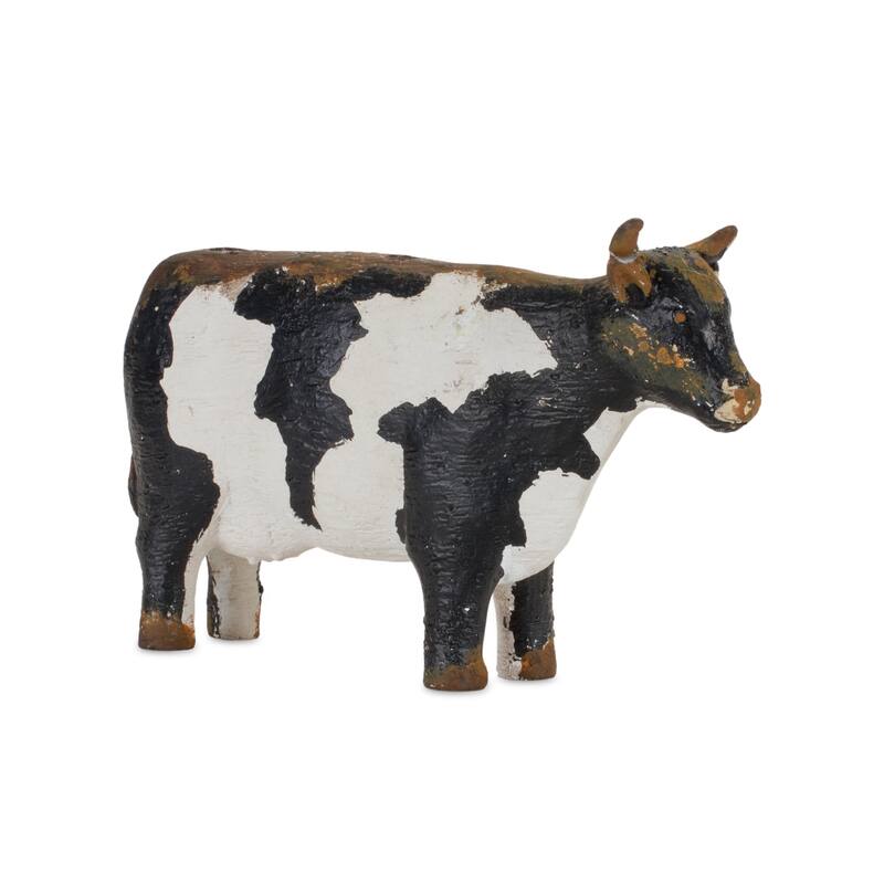 Set of Four Black and White Farm Animal Polyresin Tabletop Candleholders - One Size