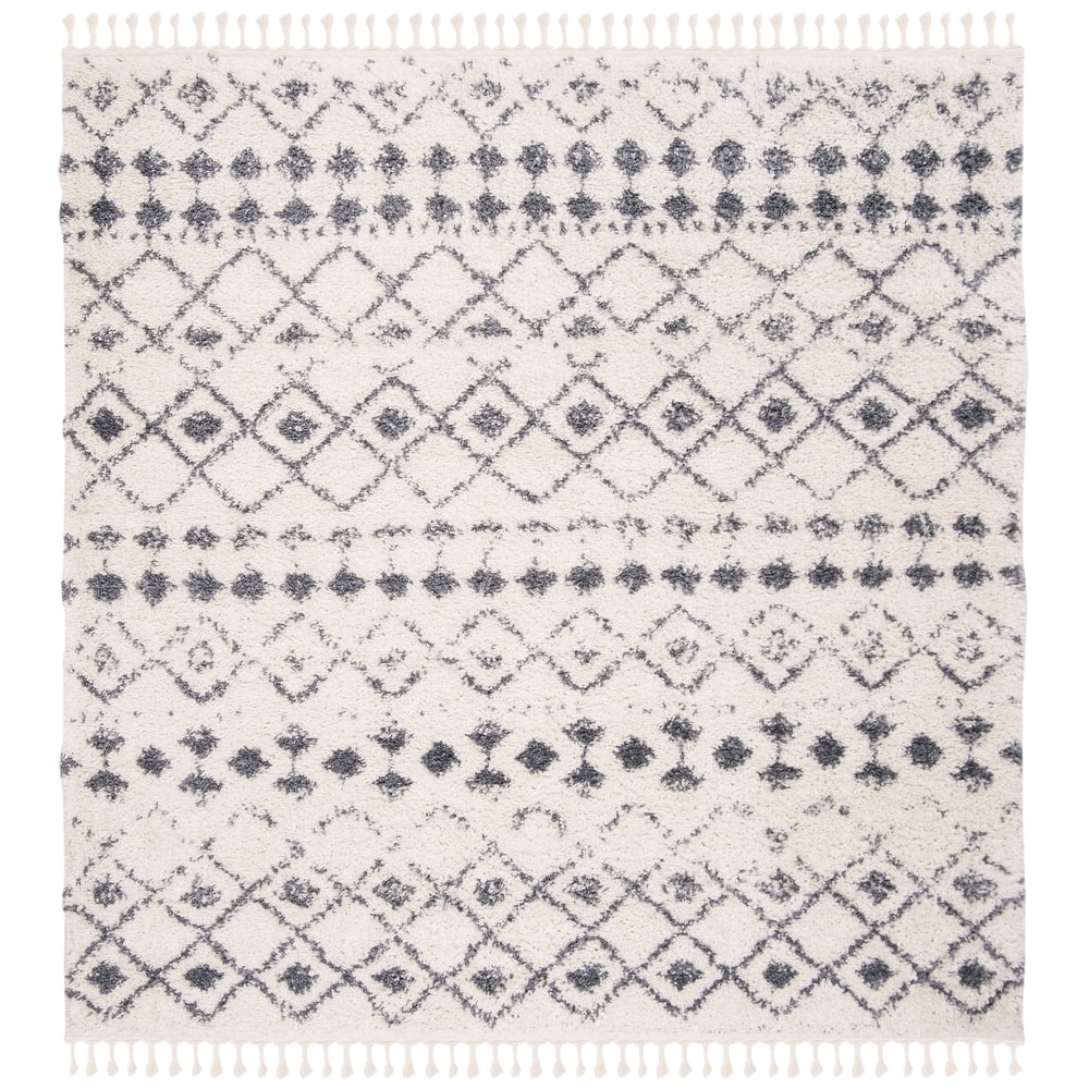 SAFAVIEH Berber Fringe Dashurije Leatha Trellis Rug