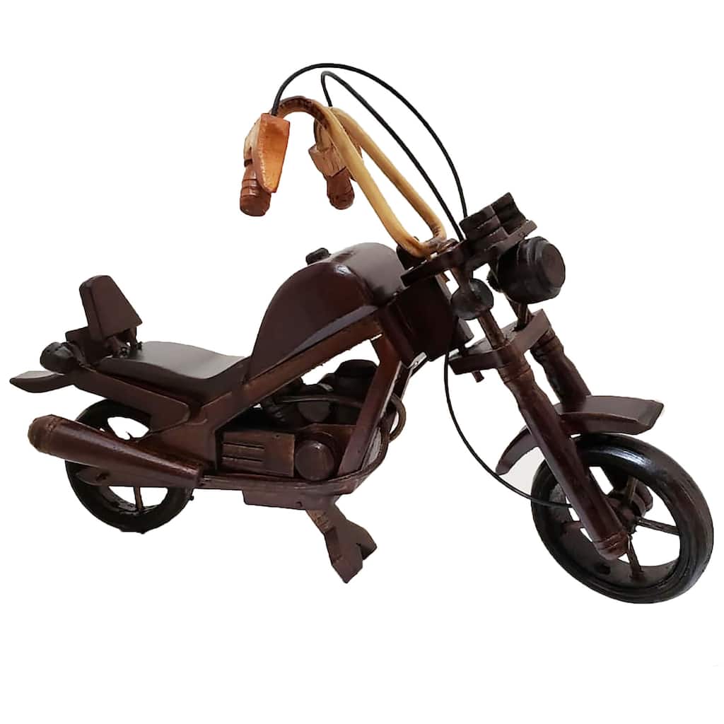 Hand Carved Wooden Motorcycle