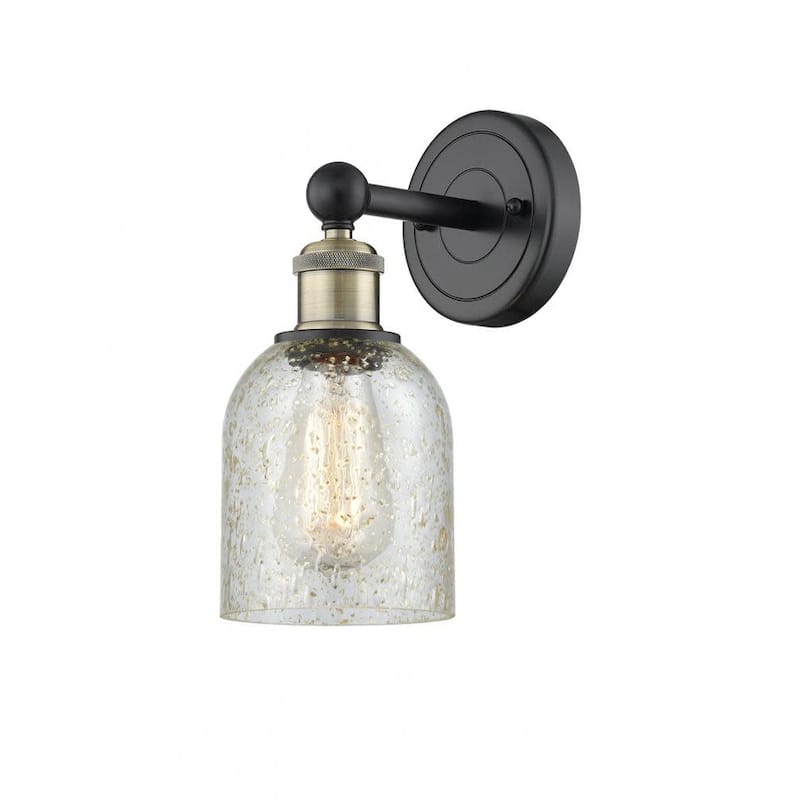 Innovations Lighting 616-1W-12-5 Caledonia Sconce Caledonia 12" Tall - Black Antique Brass / Mica