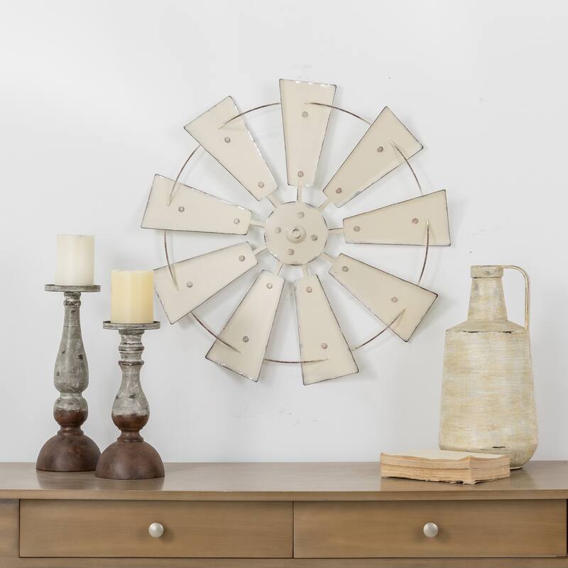 Glitzhome Farmhouse Rustic Wind Spinner Wall Decor