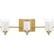 preview thumbnail 2 of 6, Kolt 3-Light Brushed Gold Bath Light