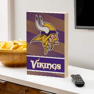 Minnesota Vikings Wooden Tabletop Mantel Shelf Sign