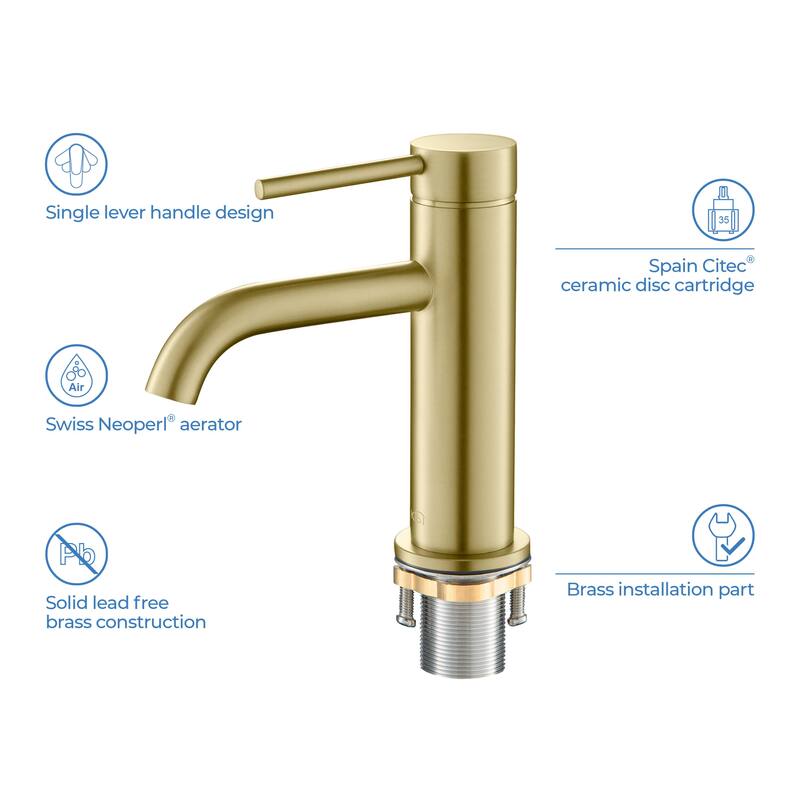 Lead Free Single Handle Bathroom Faucet with Water Hose