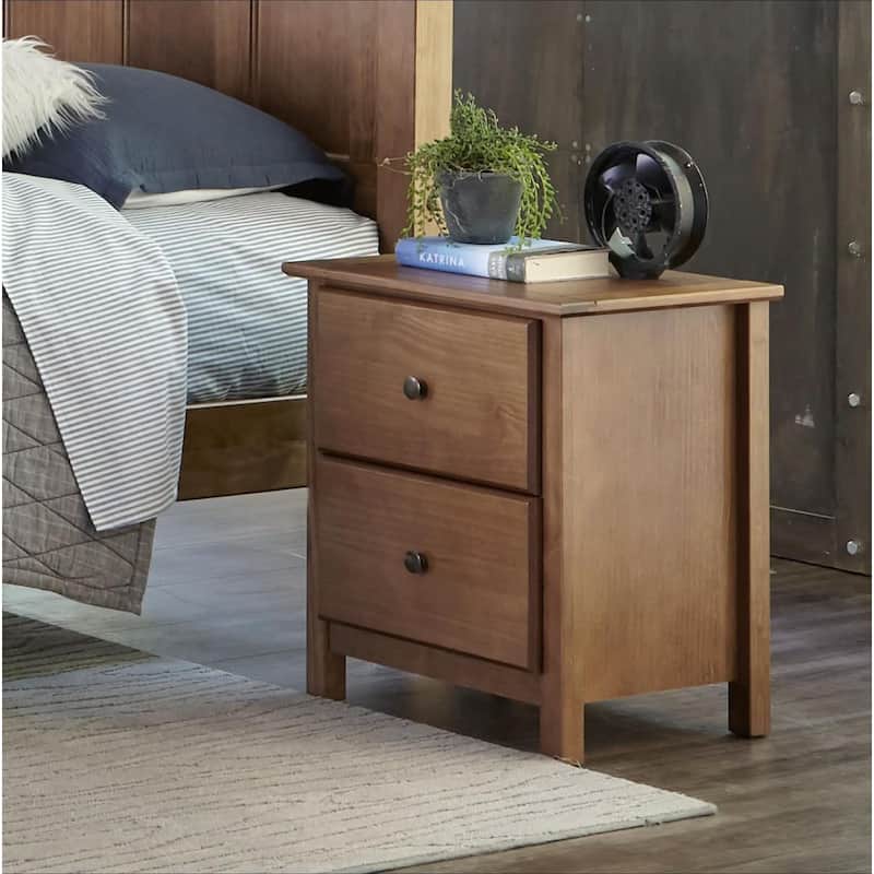 Grain Wood Furniture Shaker 2drawer Solid Wood Nightstand Bed Bath