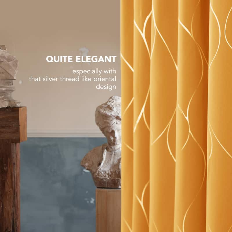 Deconovo Silver Line 42 Width Curtain Panel Pair (2 Panel)