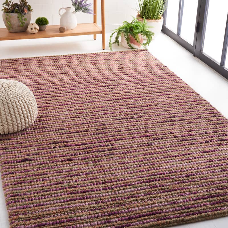 SAFAVIEH Handmade Bohemian Jelisava Jute & Wool Area Rug - 5' x 8' - Purple/Multi