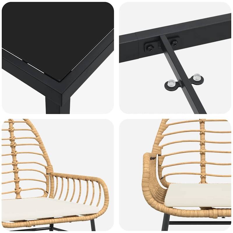 vidaXL Garden Dining Set Poly Rattan