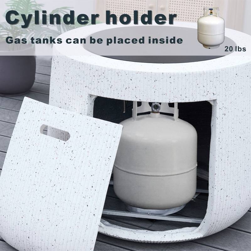 30.87" Modern Outdoor Magnesium Oxide Fire Pit Table