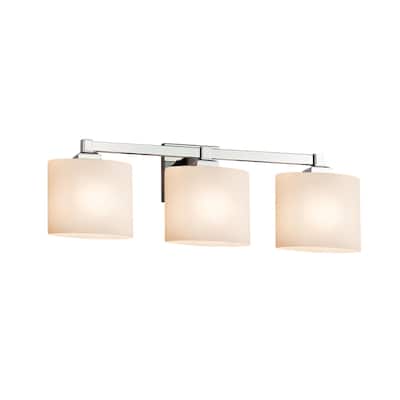 Fusion Regency 3-Light Bath Bar, Opal Oval Shade