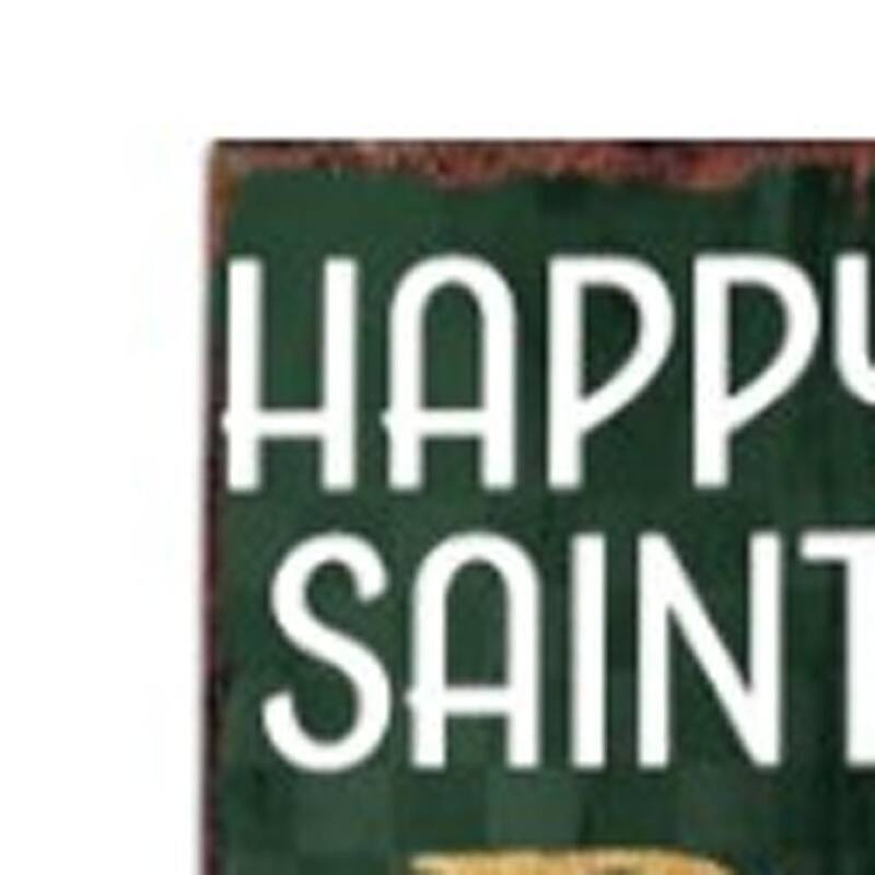 HomeRoots 72" Gold Green And White Solid Wood Happy St Patrick's Day Porch Sign