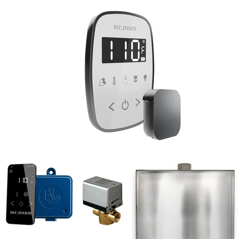 Mr Steam BF Butler Flex Package Steam Shower Control Package with - White / Satin Steel