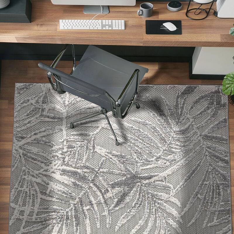 Bahama Palm Frond Floral Indoor/Outdoor Area Rug