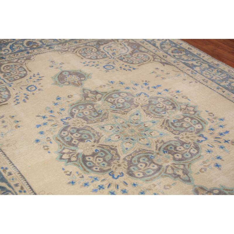 Medallion Tabriz Persian Area Rug Oriental Handmade Floral Wool Carpet - 6'4"x 8'10"