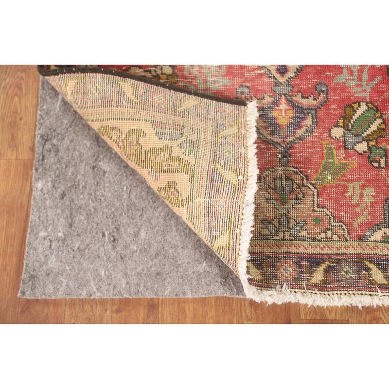 Hand Knotted Oriental 100% Wool Carpet Traditional Floral Pink Tabriz Area Rug - 4' 10'' X 3' 2''