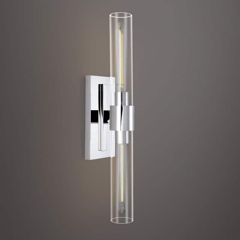 KAYLA Modern Glass Wall Sconces, Indoor Wall Lighting Wall Light Fixtures, Vanity Light with Glass Shade(2-Sets) - 1 - NICKLE-24"-1 PACK