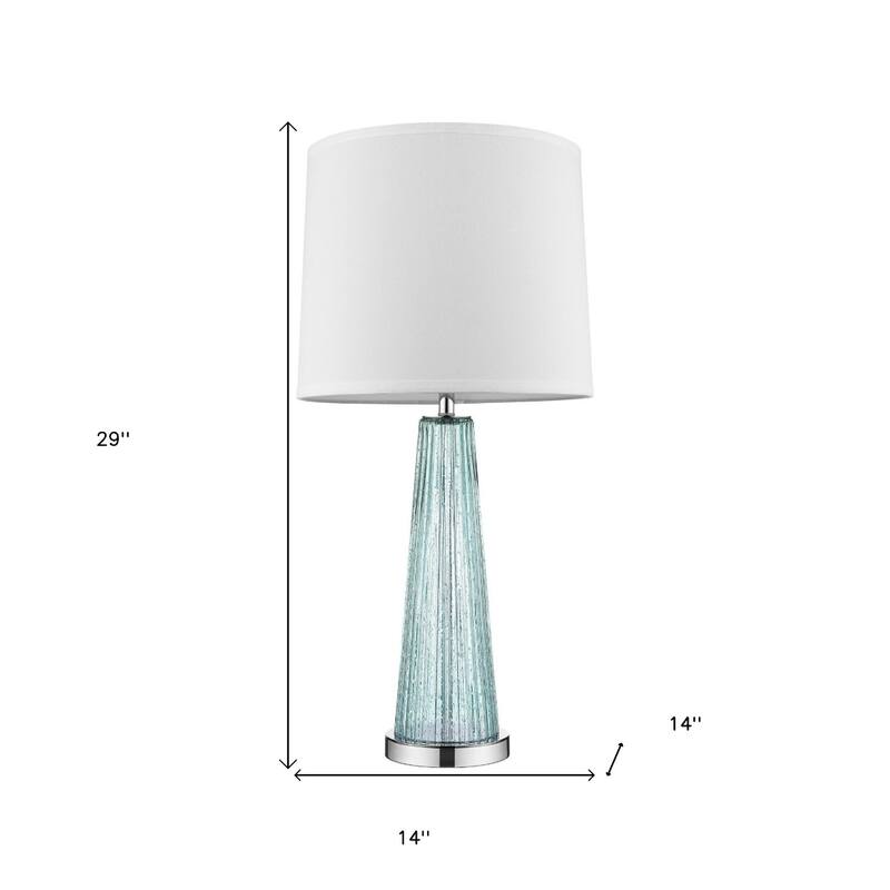 29-Inch Glass Buffet Lamp with Empire Fabric Shade for Living Room