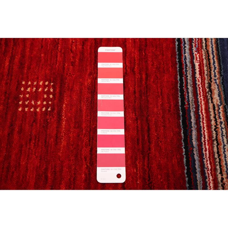ECARPETGALLERY Hand Loomed Kashkuli Gabbeh Red Wool Rug - 6'5 x 9'8