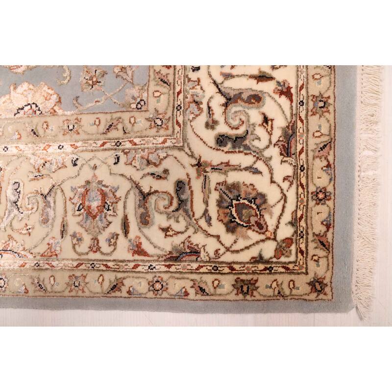 ECARPETGALLERY Hand-knotted Mirzapur Grey Viscose, Wool Rug - 5'6 x 8'0