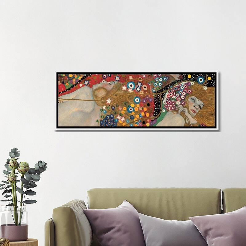iCanvas "Sea Serpents, Detail I" by Gustav Klimt Framed Canvas Print