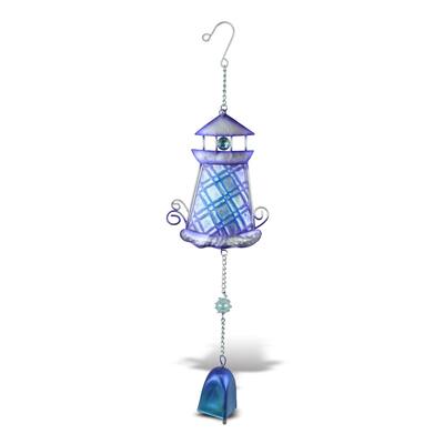 CoTa Global Purple Lighthouse Hanging Sea Glass Wind Chime, 17.72 Inch