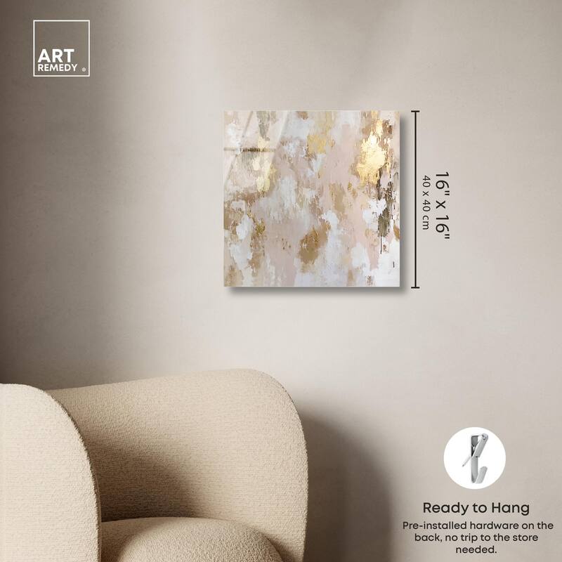 Golden Glimmer Gesture I Acrylic by Art Remedy, Ready to Hang