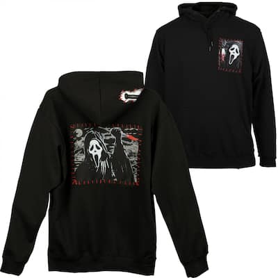Scream Ghostface Pullover Hoodie With Hand Sewn Patches