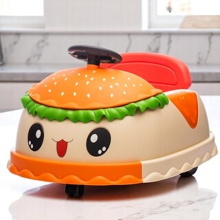 12V Kids Ride-On Hamburger Car with 360° Rotation, Bluetooth Music, One-Button Start, Power Display - Battery Powered Vehicle