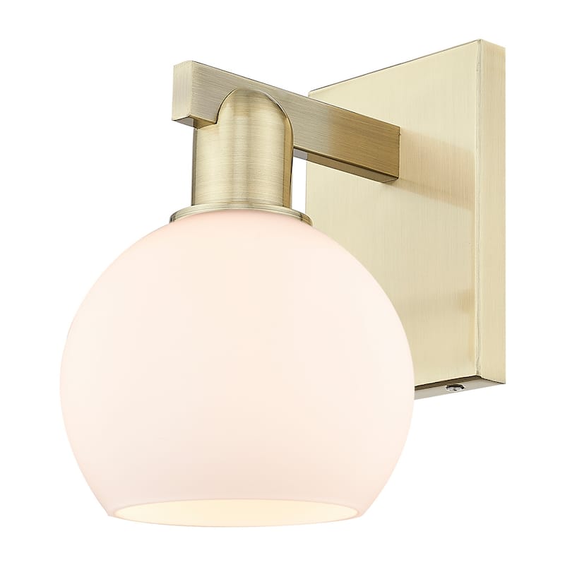 Innovations Lighting 716-1W-10-6 Athens Sconce Athens 10" Tall Wall - Antique Brass / Matte White