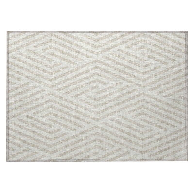 Gaso Stylish Geometric Weather Resistant Timeless Fusion Outdoor Rug