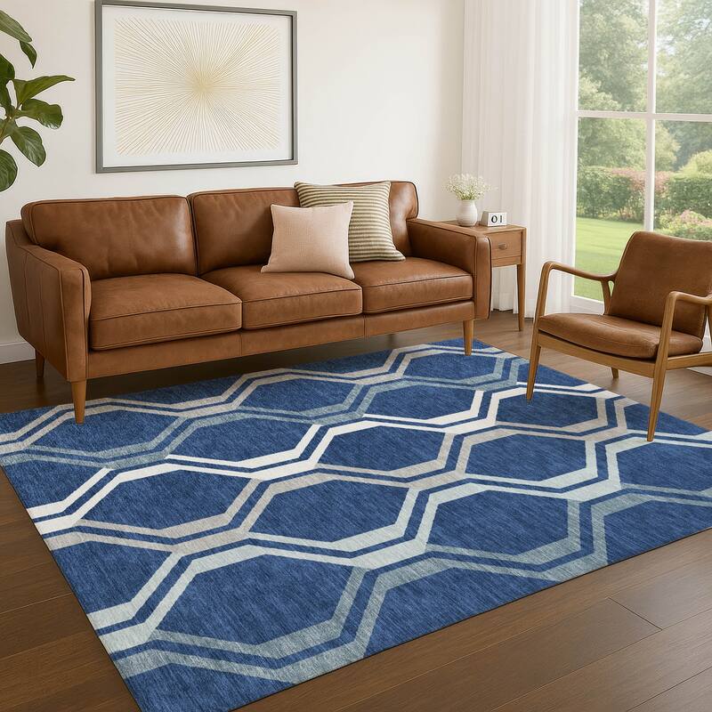 Machine Washable Indoor/ Outdoor Contemporary Dimensions Chantille Rug