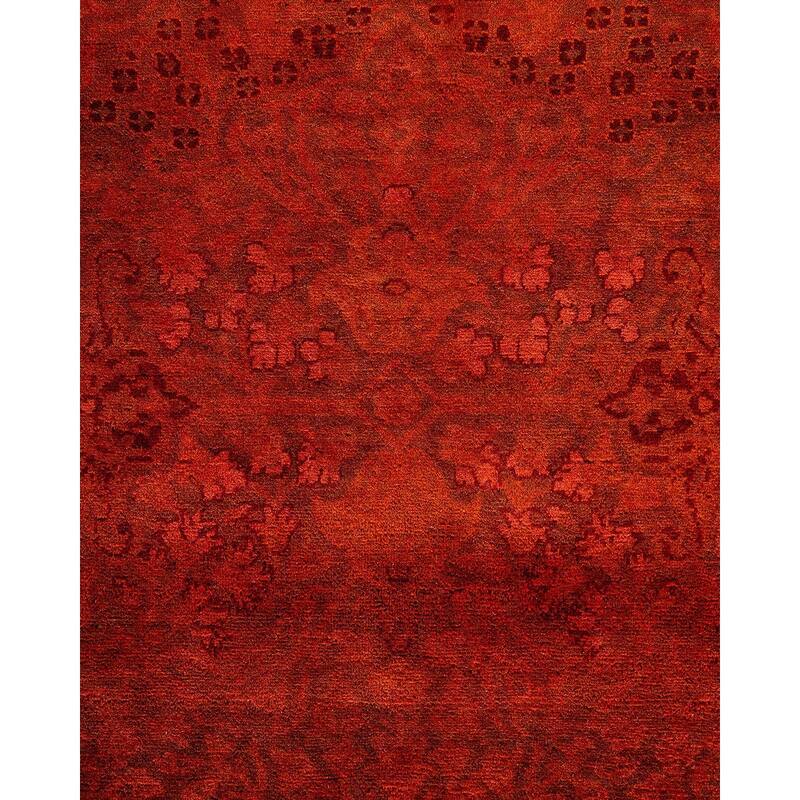 Fine Vibrance, One-of-a-Kind Hand-Knotted Area Rug - Orange, 8' 1" x 10' 7" - 8' 1" x 10' 7"