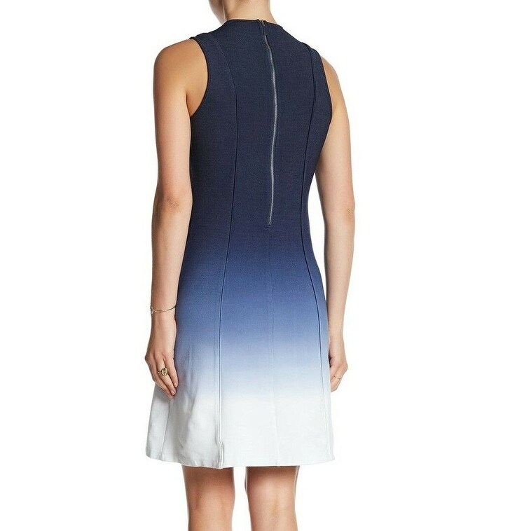 blue and white women's dress