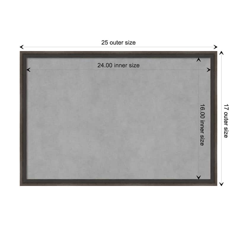 Amanti Art Hardwood Wedge Chocolate Framed Magnetic Board - Board Size 24x16
