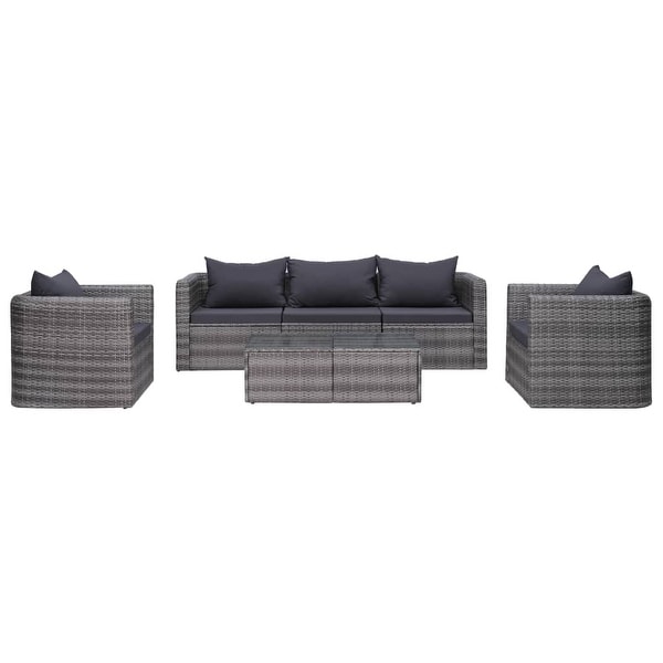 vidaXL 7 Piece Garden Sofa Set with Cushions & Pillows Gray. Opens flyout.